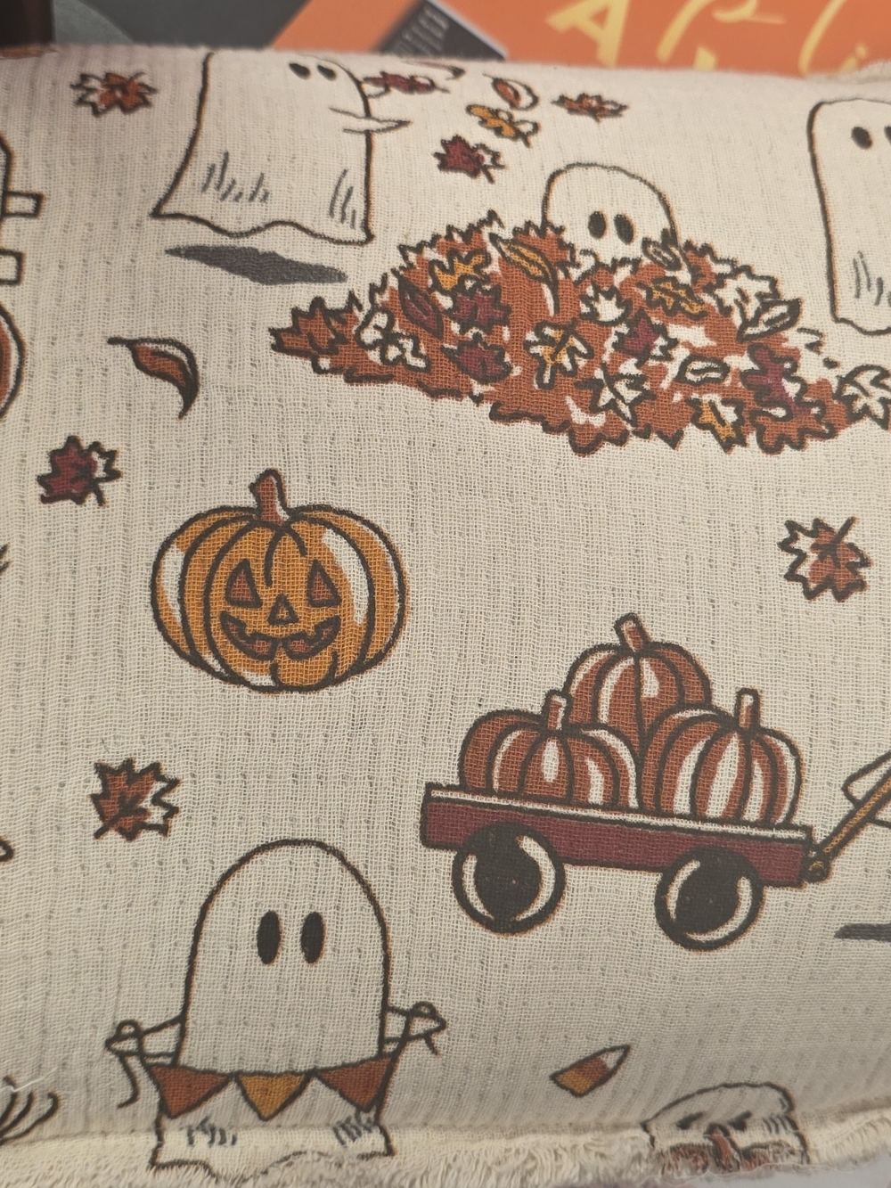 Halloween Pumpkin & Ghost Cotton Panel - Autumn Print
